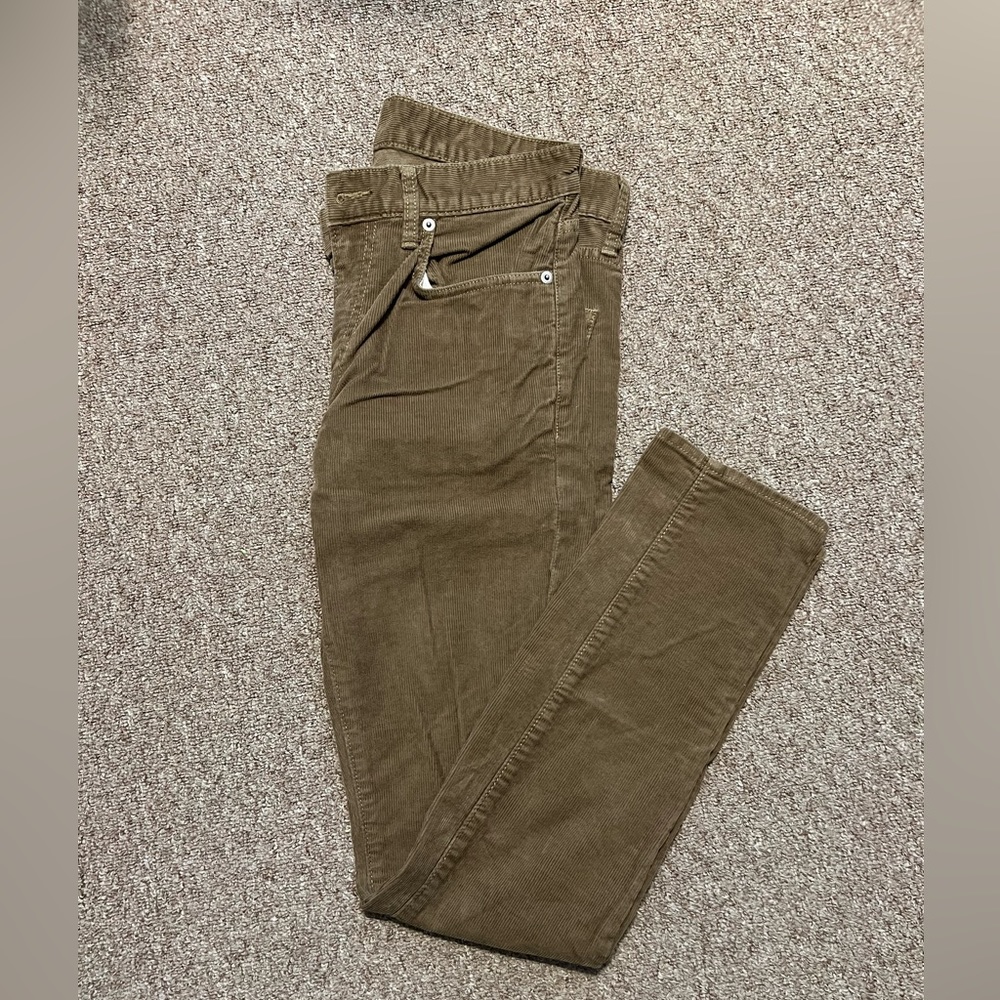 J. Crew Men's Corduroy Pants in Olive Brown